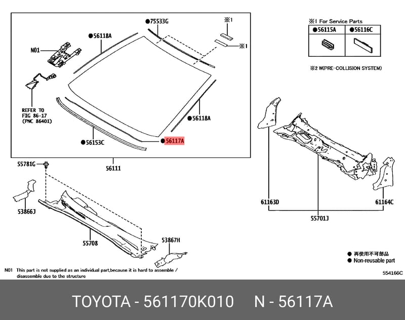 Gioăng kính chắn gió trước
